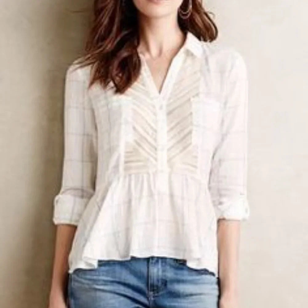 Anthropologie Maeve Southbound Button Down Size 0